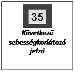 Szvegdoboz:  
Kvetkez sebessgkorltoz
jelz

